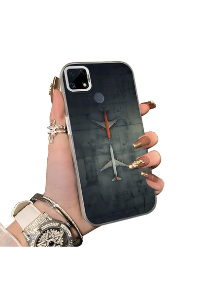Hontinga Realme C25 Compatible Silicone Edge Hard Back Case Couple Phone Case...