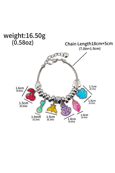 Choice B00261 Cartoon Katseye Girl Bracelet Conch Cherry Key Boat Anchor Fema...