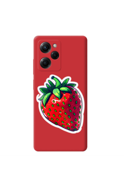 Other Xiaomi Poco X5 Pro strawberry Red Colored Silicone TPU Θήκη