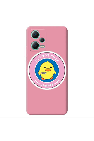 Other Xiaomi Redmi Note 12 Pro 5G I m dangerus Pink Colored Silicone TPU Θήκη
