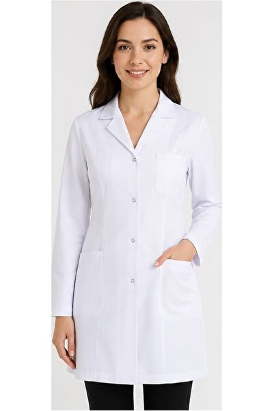 Mastex Doktor Hemşire Eczacı Öğretmen Uzun Kol Uzun Boy Çıtçıtlı Kadın Klasik...