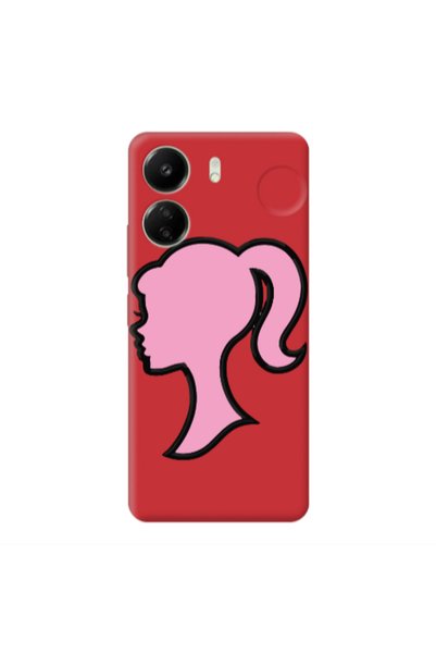 Other Xiaomi Redmi 13C Line girl Red Colored Silicone TPU Θήκη