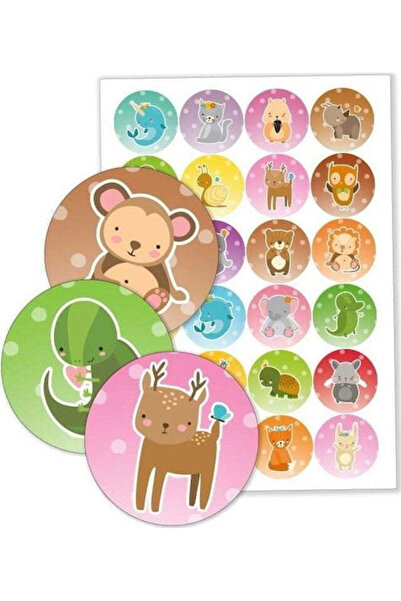 LearnHow Autocolante Animale pentru Dulap, Fundal, 40 mm, 24 Bucăți