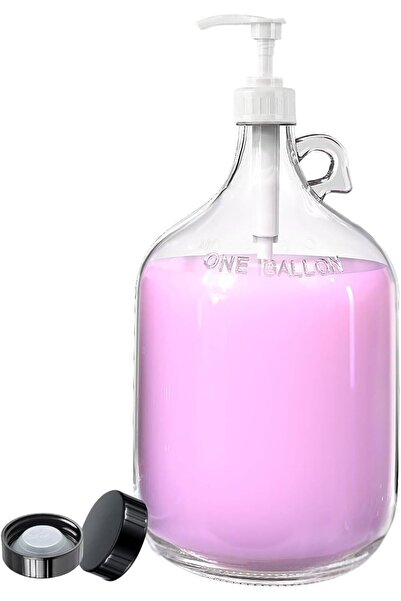 Home Zone 1 Gallon Laundry Detergent Dispenser with Pump and Polyseal Lid, 12...