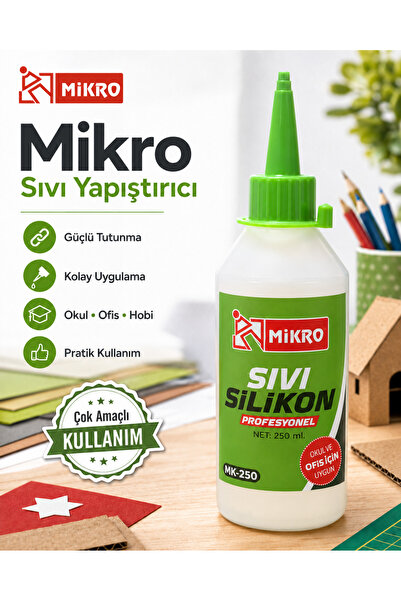 Mikro SS-250 Sıvı Silikon Yapıştırıcı 250 ml | Profesyonel Çok Amaçlı Yapıştı...