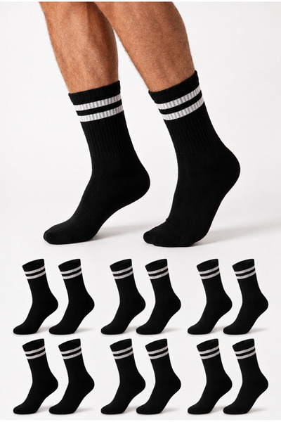 Ducks Socks Men's Black 6 Pairs Seamless Sports Socks College Cotton Striped ...