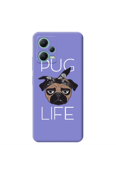 Other Xiaomi Redmi Note 12 Pro 5G Pug Life Purple Colored Silicone TPU Θήκη