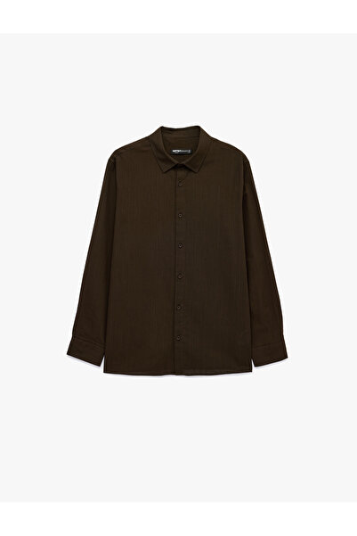 Koton Cotton Regular Fit Classic Collar Long Sleeve Shirt