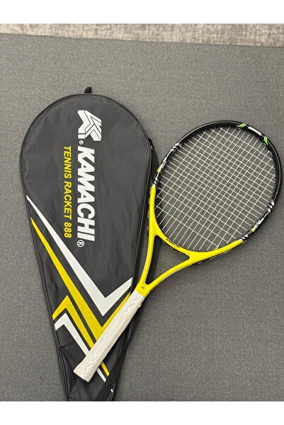 Kamachi 888 Yetişkin Tenis Raketi - 27 İnç Kılıflı Tenis Raketi (Sarı/Siyah)