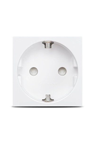 SCHNEIDER Priză schuko protecție copii, 2m, alb, Unica NU303718, SCHNEIDER, P...