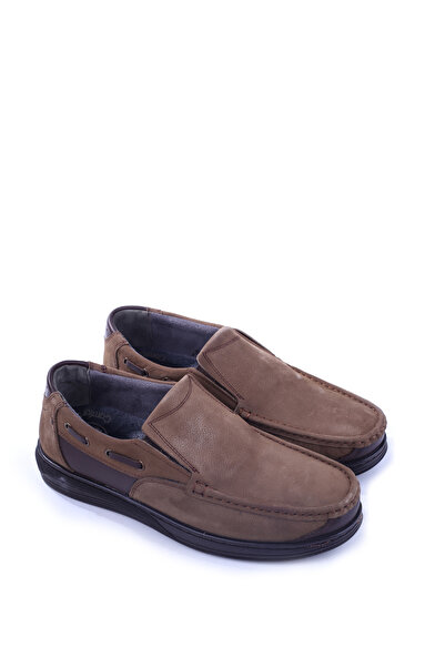 Walkenzo Men's Genuine Nubuck Leather Rubber Sole Casual Shoes