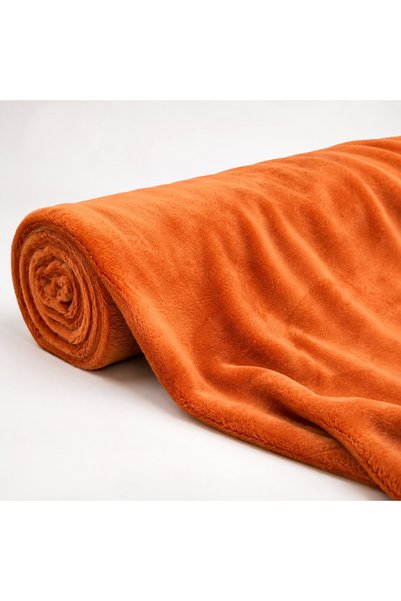 PLUSH STUDIO ISTANBUL Orange Plush Fabric 100 X 150 cm Soft Textured Thick Fleece Fabric