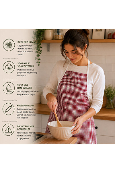 liefhome Water and Oil Repellent Duck Cloth Kitchen Apron |   70% Cotton 30% ...