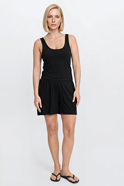 AC&Co / Altınyıldız Classics Women's Black Soft Textured Standard Fit Elastic...