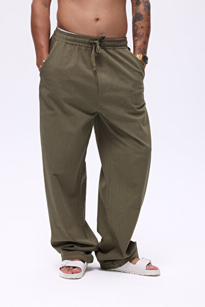 Unreal Co Elastic Waist Baggy Linen Trousers