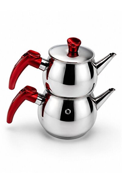 ONON Stainless Steel Tea Pot Set 1.00 + 1.50 Lt Teapot with Strainer