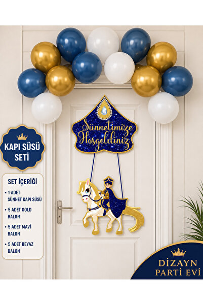 Dizayn Parti Evi Sünnet Kapı Süsü Seti – Gold & Gümüş Seçenekli – 15 Balonlu ...