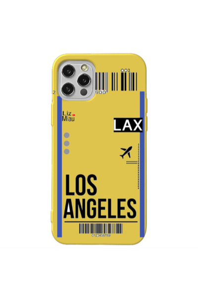 Other Apple iPhone 12 Pro Los angeles Yellow Colored Silicone TPU Θήκη