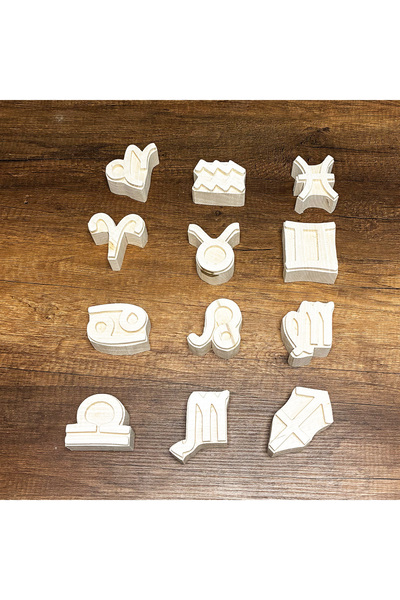 Arkaik Craft Zodiac Signs Wooden Printing Mold 12 Zodiac Signs