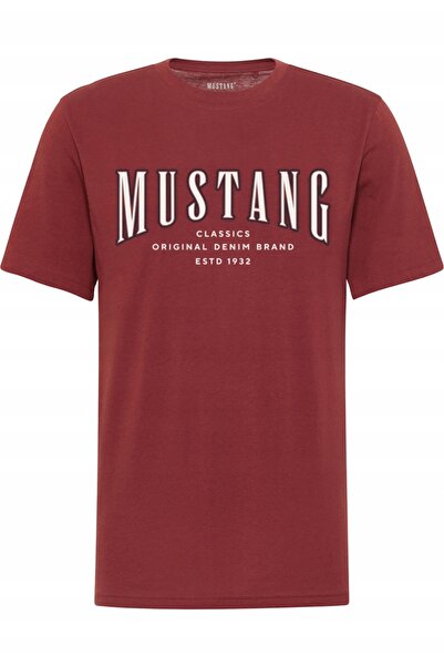 Mustang Tricou Barbati, Style Alex, Marime S, Rosu, Regular Fit, Bumbac, Desi...