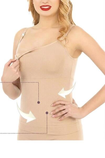 İmer Lingerie İMR 1298 Premium Series Pamuklu Modal Ortası Korseli Lohusa Emz...