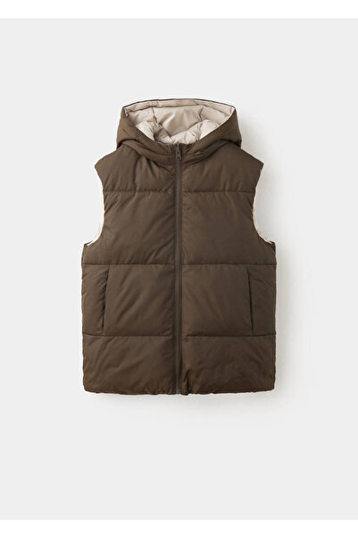 MANGO Kids Reversible hooded waistcoat