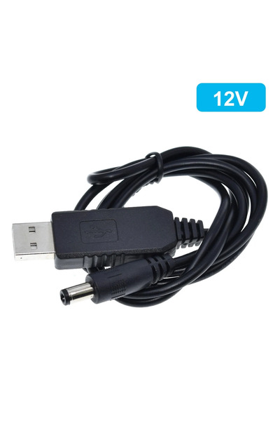 Generic USB 5V to 12V DC Step-Up Converter Cable (5.5x2.1mm)