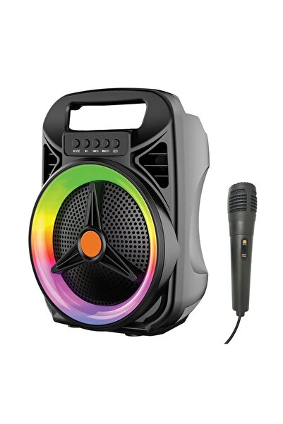 OEM Boxă karaoke Bluetooth portabilă 8W, LED RGB, microfon inclus, radio FM, ...