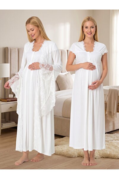 Lohusa Homewear مجموعة ملابس نوم للحوامل من القطن بنسبة 100% بتصميم صيفي فاخر...