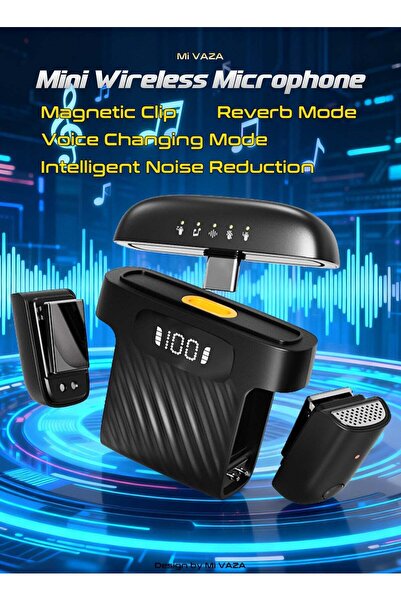 FLEXET Mini Lavalier Microphone - Wireless Portable Microphone Set with Charg...
