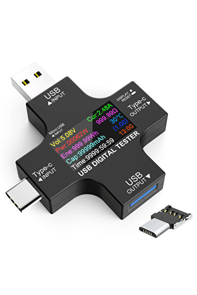 unbranded Συσκευή ελέγχου λειτουργίας θύρας USB, Micro USB & USB-C, 3.6-32V, LCD