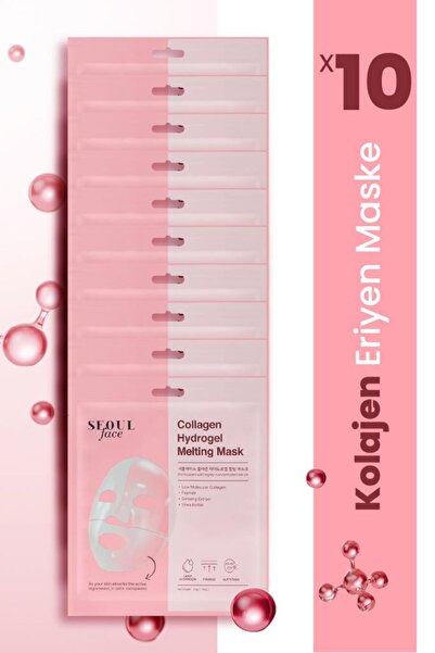 Dermal Seoulface Collagen Hydrogel Transparent Melting Mask 34 Gr 10 Pieces
