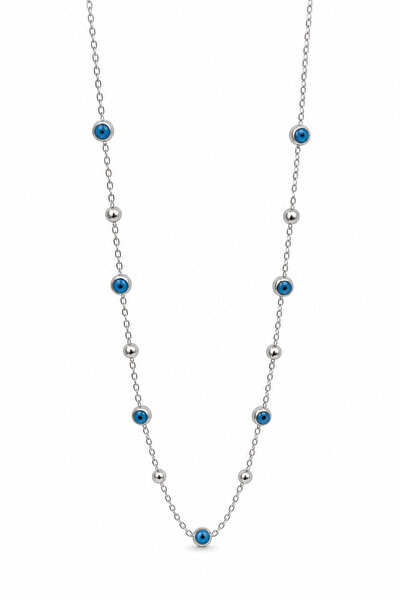 Jack Ferrero Steel Evil Eye Beaded Chain Necklace - Modern and Stylish Design...