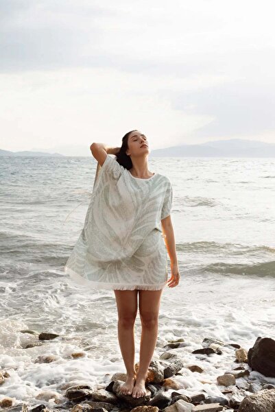 İrya Verde 100% Cotton Beach Poncho Serene Sky