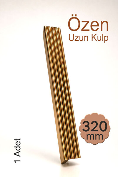 Badem10 Özen 320 mm 32 cm Çizgili Bronz Metal Mobilya Kulpu Uzun Çekmece Dola...