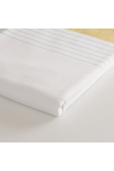 ALTINBAŞAK TEKSTİL Mare beach towel 100% cotton yarn dyed white/yellow