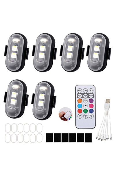 choice2 6Pcs for M365 Scooter Decorative Light Remote Wireless Strobe Lamp fo...
