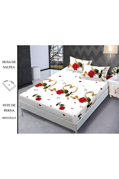 naniland.ro Husă de Pat Finet 2 Persoane 3 Piese cu Elastic 180x200 cm, Model...