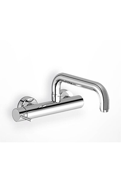 Eurorama Tonda Chrome Kitchen Wall Mixer Faucet with Swivel Spout