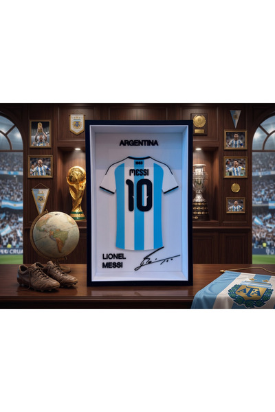 Küçükkaya 3D Lionel Messi Özel Tasarım 3D Forma Figürü / Çerçeveli Dekoratif ...