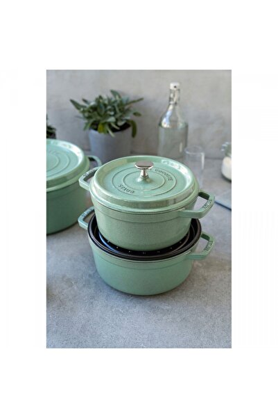 STAUB Oala zana Staub, rotunda, 3.8l, non-stick, 24cm, culoare mint
