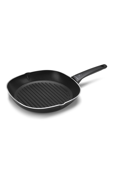 moneta Grătar tip Tigaie Moneta, Aluminiu, Antiaderent, Pentru inducție, Negr...