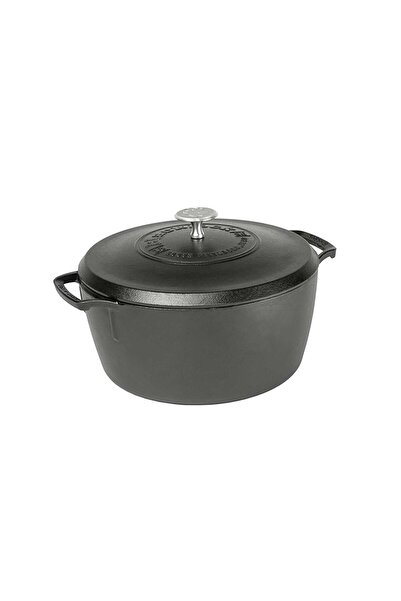 Lodge Ceaun din fonta cu capac - cuptor olandez triplu asezonat Blacklock 26 ...