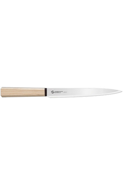 Ambrogio Sanelli Cutit Yanagiba Hexagon, 21cm, otel inoxidabil, maner lemn, alb
