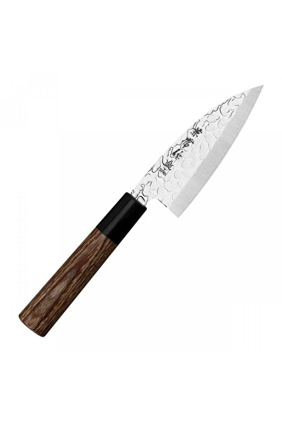 Kanetsune Cutit asiatic Mini Deba, Kanetsune, Inox/Lemn, 10.5 cm, Maro