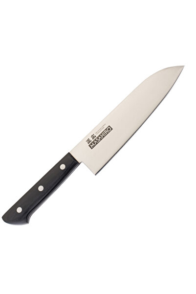 MASAHIRO Cutit Santoku, Masahiro, Otel inoxidabi/Lemn, 175 mm, Negru