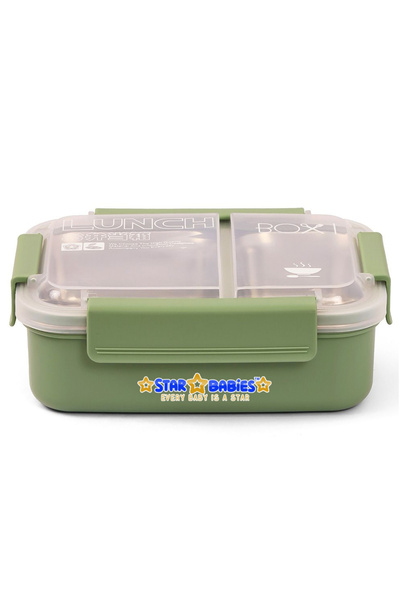 STAR BABiES Insulated 2-Compartment Lunch Box – 1100ml Heavy-Duty Stainless S...