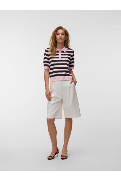 Vero Moda Strickpullover AWOLINE Gestricktes Poloshirt