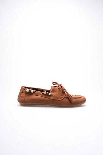 TRENDELLA Women's Tan Beaded Daily Suede Shoes Tr27Ms07C