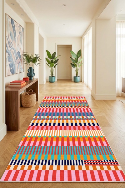 West Home Makinede Yıkanabilir Kaymaz Taban Leke Tutmaz Dijital Salon Mutfak ...